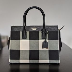 Kate Spade Cedar Street Plaid Black and White Bag